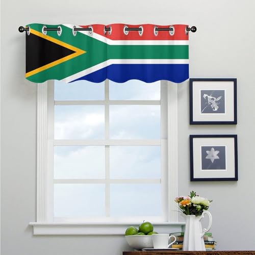 Cortinas opacas con bolsillo para cortinero y estampado de bandera de Sudáfrica 5