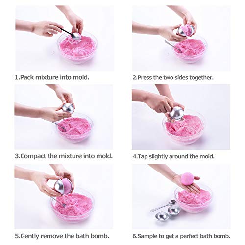 Bloss Diy Metal Bath Bomb Mold With 1 Perfect Size 4 Set 8 Pieces, Relaxation And Save Your Money, Mix Your Own Recipes, Easy To Make Perfect Bath Bomb For Gift #TOP6