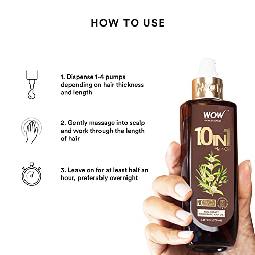 Wow Skin Science 10 In 1 Hair Oil - Dry Damaged Hair And Growth Hair Treatment Oil - Has Argan Oil For Hair & Rosemary Oil For Hair Growth - Hair Care For Women And Men (6.76 Fl Oz (Pack Of 1)) #TOP4