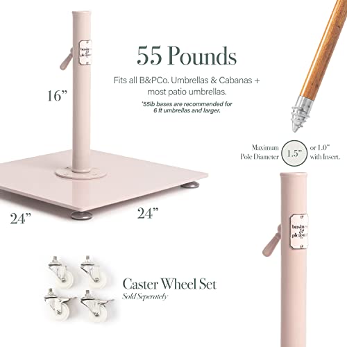 Business & Pleasure Co. Dusty Pink Umbrella Base - Perfect for The Patio Table or Pool - Heavy Outdoor Square Metal Stand - Fits Beach, Market, & Patio Umbrellas - 55 lbs - Image 6