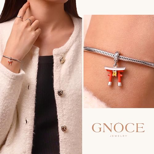 Image of GNOCE Japanese Charm Bead Silver Plated Pendant Dangle Charms fit Bracelet Jewelry Gift for Women