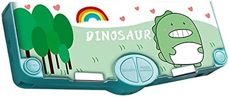 Miniatura 5 de Estuche multifunción para lápices, caja de lápices con 2 compartimentos para estudiantes, juego de papelería con patrón de dibujos animados con