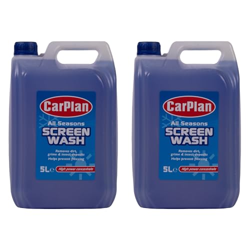 CarPlan All Seasons Ready Mixed Screen Wash, Removes Dirt, Grime, Prevents Freezing, 5 Litres (Pack of 2)