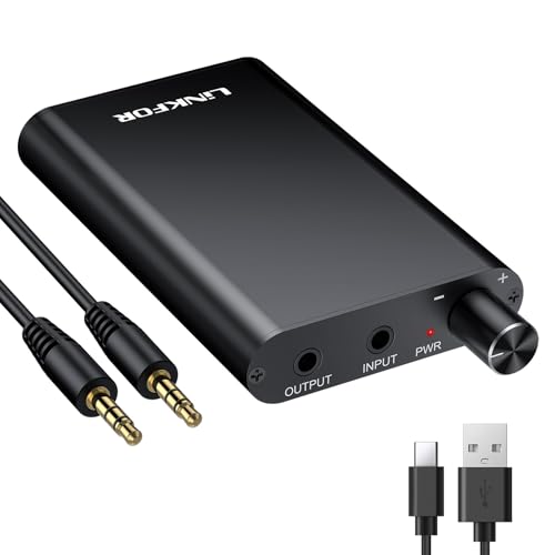 LiNLFOR Amplificatore Cuffie Portatile con Ricarica Type-C e 1500mAh, 16-300Ω