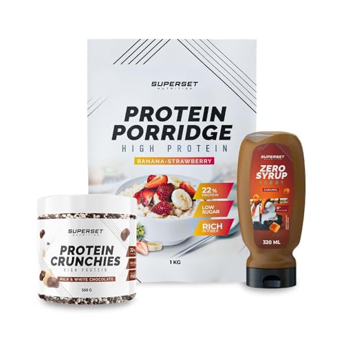 BREAKFAST PACK - PORRIDGE - PROTEIN CRUNCHIES Chocolate con leche y blanco + ZERO SYRUP Caramelo