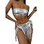Rave Outfit Für Frauen - Metallic BH Top & Quastenrock Set Für Festival & Club Rave Outfit Für Frauen - Metallic BH Top & Quastenrock Set Für Festival & Club