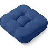 座布団 クッション 低反発 椅子 クッション ホスール(HOSUR) 厚め 8cm 2層構造 42cm 座布団カバー シートクッション お尻が痛くならない 無地 車用 オフィスチェア用 おしゃれ ネイビー