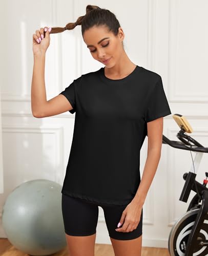 KevaMolly Workout Tops for Women UPF50+ Breathable Loose Fit Yoga T Shirts Short Sleeve Running Gym Athletic Tee Top - Image 3