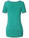 Timeson Women Business Casual Clothing, Women's Short Sleeve Drape Front Knit Shirt Jade XX-Large