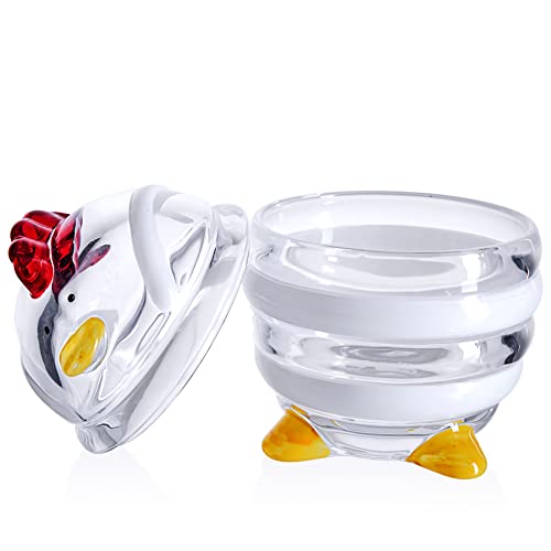Diamond Star Decorative Jar Candy Dish Small Glass Jar With Lid Candy Buffet Storage Jar (Yellow Chicken) #TOP3