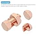 MECCANIXITY Split Bolt Connector Brass Copper 27mm Grounding Clamps with 16mm Matching Hex Nut for Completing Ground Bonding to Bare Wires Pack of 6