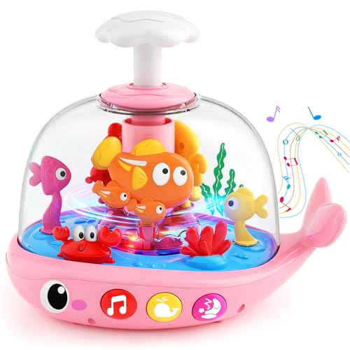 DUPHLAGT Baby Girl Toys 6-12 Months - Press & Spin Aquarium