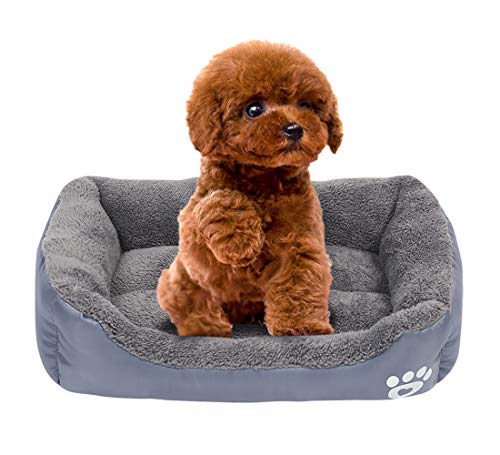 HahaGo Cama para Mascotas Camas para Perros Caseta de Perro Perros Estera para Dormir Cojín para Dormir Perrera Súper Suave con función Impermeable para Perros o Gatos Four Seasons General (Gris,S)