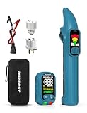 DURFICST Circuit Breaker Finder with Dual LCD Display, GFCI Outlet Tester, 90-135V NCV Electrical Circuit Tracer Tool with Buzzer Alarm for Electricians/DIY, Includes Adapters and Carrying Case