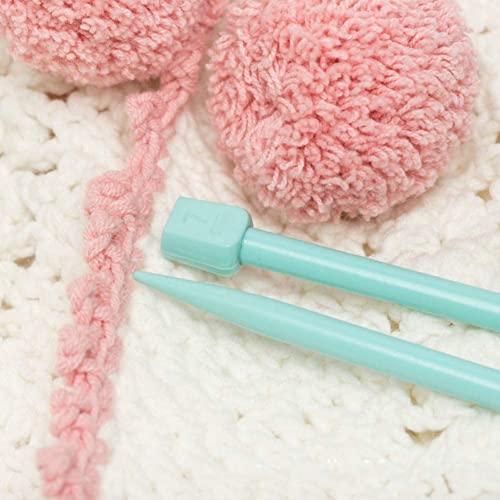 كاستويف مجموعة ابر حياكة بلاستيكية ملونة بطرف واحد بمقاسات مختلفة (4-10 ملم)، ادوات حياكة يدوية الصنع تستخدم لصنع السترات والشالات والاوشحة 14 قطعة، 25 سم، 10 انش