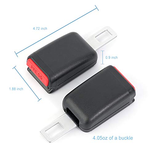 Aoerzn 2Pcs Premium Car Seat Belt Buckles, Black Auto Metal Safety Seat Belt Extender, Universal for Most Models