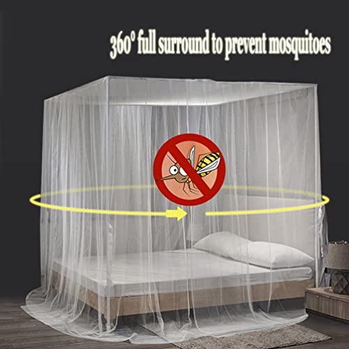 Moustiquaire à 4 poteaux d'angle avec support pour lit double et king size