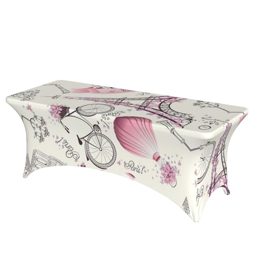 Nappe de table en élasthanne extensible Tour Eiffel Paris de 1,8 m - 2