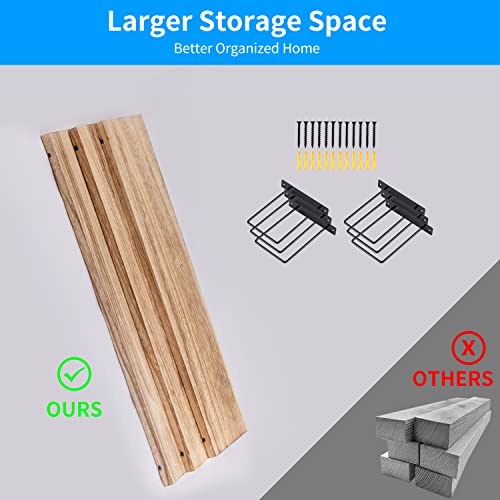 Ctpnmcin Floating Shelves Wall Mounted Set Of 3, 24 Inch Natural Wood Wall Shelves For Bedroom/Bathroom/Living Room/Study/Kitchen… #TOP5
