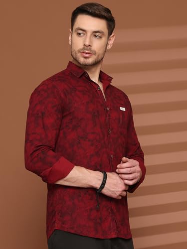 Image of Majestic Man Printed Pure Cotton Slim Fit Casual Shirt