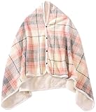 Krorifiu Fleece Wearable Blanket,Office Blankets Desk Chair Wrap Shawl Poncho Throw,Comfy Warm Lap Bed Sofa Travel Cape Cover (15pink)