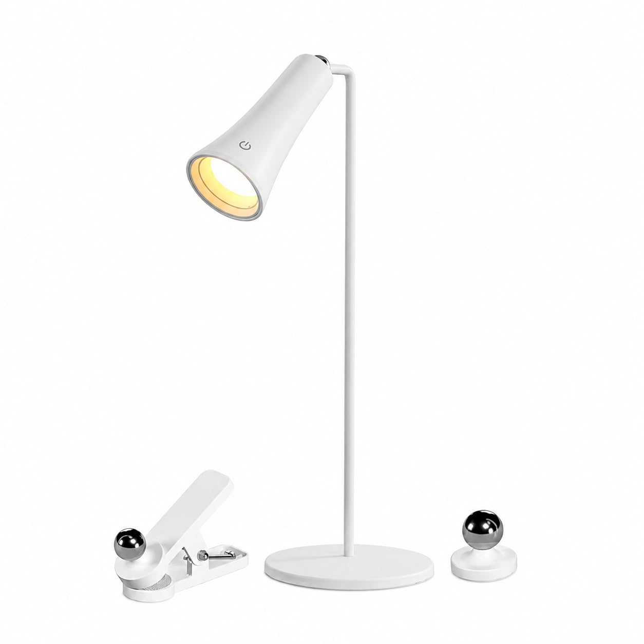 4 in 1 Rechargeable LED Desk Lamp with Magnetic Base & Clip - Dimmable 360 Degree Rotating USB C Table Lamp, Portable Reading Light Flashlight for Study Bedroom Office-image-43