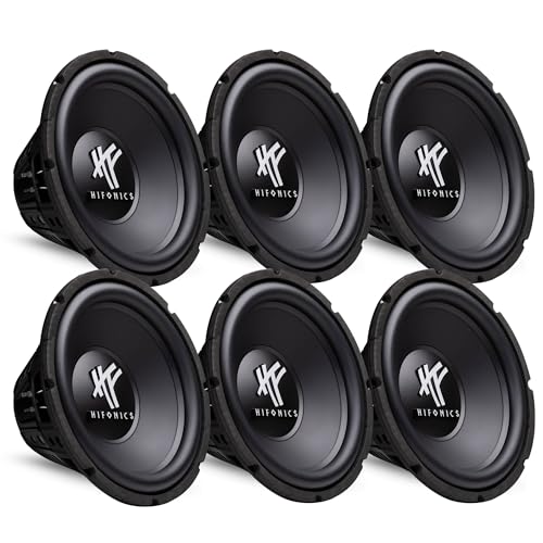 Hifonics 12\" 800 Watt 4 Ohm DVC Car Audio Subwoofer Power Bass Sub (6 Pack)