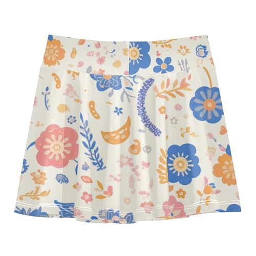Girls Tennis Skirts with Built in Shorts Flowy Little Girl Skort Kids Cheer Skirt with Pockets2