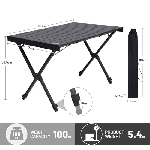 TIMBER RIDGE Folding Camping Table Fold up Aluminum Foldable