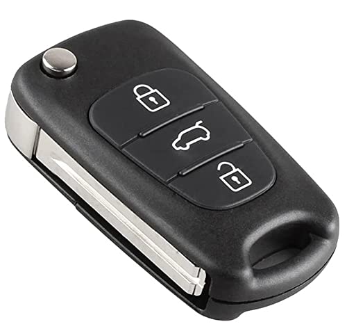 HooRLZ Hyundai Key Fob Cover Replacement For Hyundai I20 I30 I35 Ix20 Ix35 Spare, Kia Ceed Rio Picanto Sportage Sorento Venga Remote Car Key Cover Case, 3 Button Kia Key, Hyundai I20 I30 Key Fob