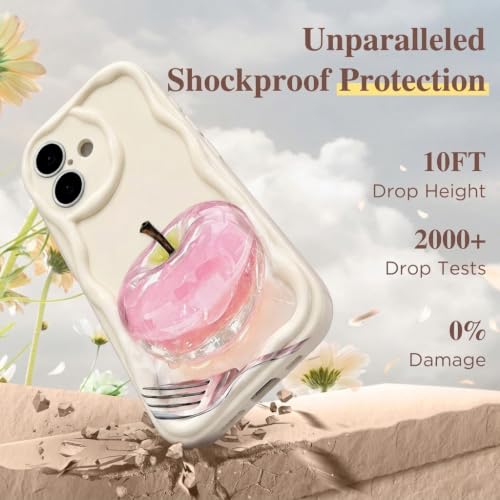 Image of VONZEE Cute Pink Transparent Back Cover for iPhone 13| Clear Shockproof TPU Protective Case | Slim Anti-Yellowing Crystal Clear Phone Cover for Girls and Women