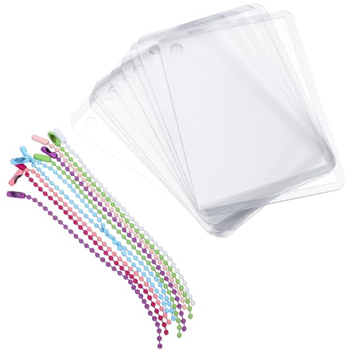 Portafotos portátil de plástico con estrella colgante: paquete de 10 protectores mini