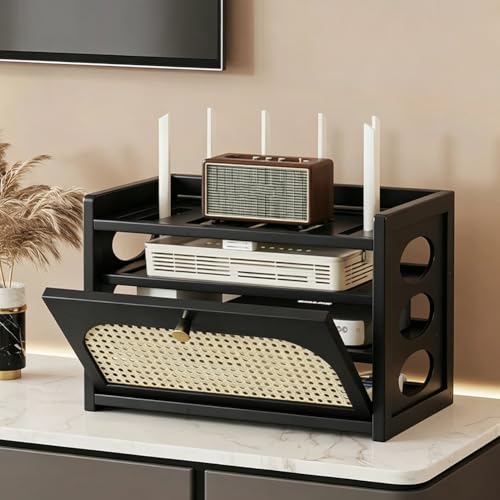 HEFJIAYCIQ �ؐ�Wi-Fi���[�^�[���[�{�b�N�X�A�����pWi-Fi���[�^�[���[�X�^���h���I�A���f���E�d���^�b�v�p�z�[���I�[�K�i�C�[�[�V�����\�����[�V����,��,40.5x20x28cm