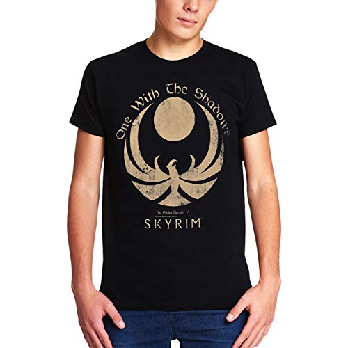 The Elder Scrolls Skyrim Camiseta para Hombre One with The Shadows Nightingale Elbenwald algodón Negro - L Cover