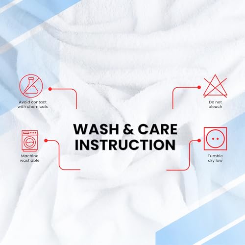 Infinitee Xclusives Luxury 100% Ring-Spun Cotton White Bath Towels Set of 4 (27x54 inches) – Soft, Absorbent & Quick-Drying Towels for Bathroom, Gym, Spa & Hotel Use (Brilliant White, Bath Towels) - Thumbnail 7