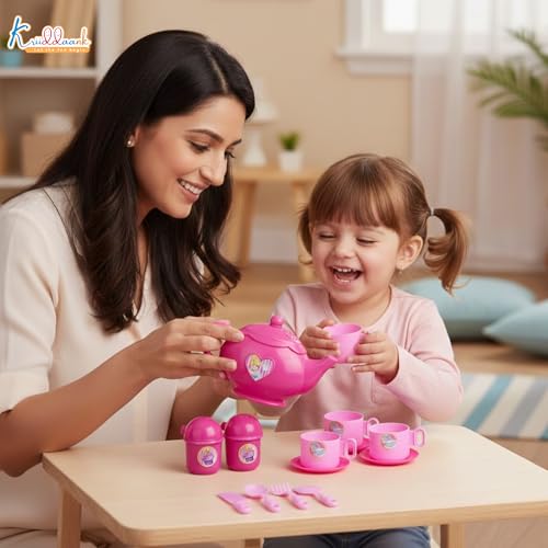 Image of Disney Princess Tea Party Set - 15 Piece Pretend Play Kitchen Toy with Electronic Kettle, Realistic Boiling Sounds & Music - Non-Toxic & Child Safe|Birthday Gift for Kids Ages 3+