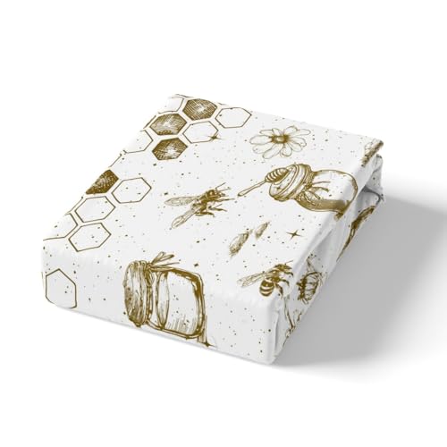 Feelyou Honeycomb Bedding Set Queen Size Kids Bee Print Geometrical Comforter Cover Set For Boys Girls Teens Hexagonal Floarl Flowers Duvet Cover Beehive Bedspread Cover Room Decor thumb #4