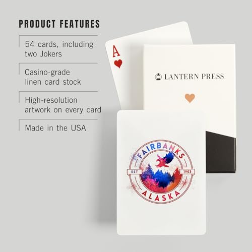 Lantern Press Fairbanks Alaska naipes poker 52 cartas miniatura 3