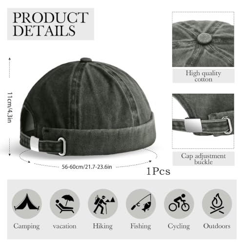 BharatBazaar Men's Grey Fisherman Beanie - Image 3
