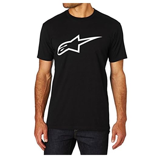 ALPINESTARS Men's Ageless Classic T-Shirt, Black/White, Medium