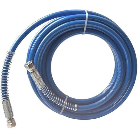 GDHXW 25FT Double Layer Braided Wire High Pressure Airless Paint Spray Hose Upgraded 8500 PSI Universal Paint Sprayer Flexible Tube 1/4" Cover