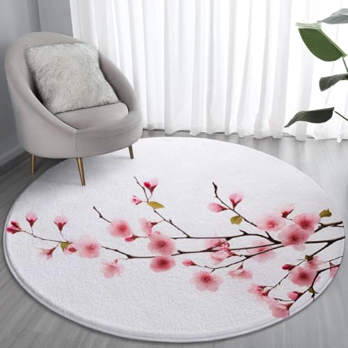 Tapete redondo estilo japonés 3 ft lavable antideslizante miniatura 1