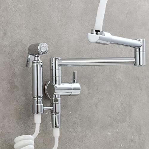Robinet de cuisine mural eau froide pliable en laiton pour évier
