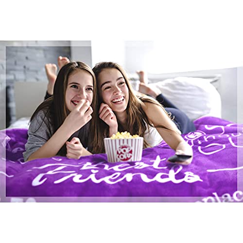 Buttertree Mom And Best Friend Blankets, Throw Blankets 65" X 50" (2-Pack, Purple) #TOP4