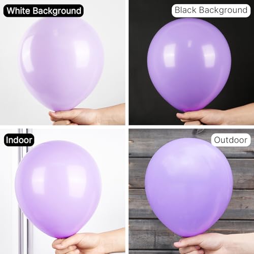 Image of PartyWoo Lavender Balloons 100pcs 12 Inch Light Pastel Purple Lilac Purple Latex Helium Balloons for Birthday Baby Shower Graduation Wedding Anniversary Bridal Shower Party Decorations Purple-Q10