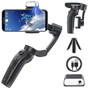 Gimbal Stabilizer for Phone with AI Active Tracker, 3 Axis Foldable Gimbal Stabilizer for Smartphones wtih Magnetic Fill Light, Handheld Phone Gimbal Stabilizer for Vlog Recording