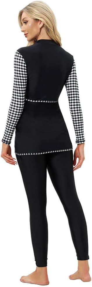 OBEEII Muslim Swimsuits for Women Full Coverage Swimwear Islamic Long Sleeve Bathing Suit Burkini Swimsuits Beachwear S-4XL