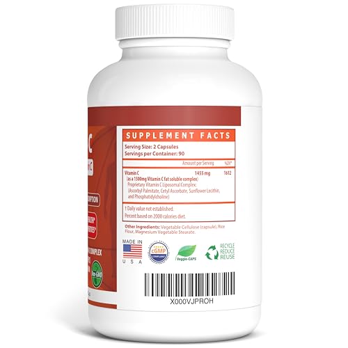 Liposomales Vitamin C 1500 mg von Nattura – 180 Veggie Kapseln