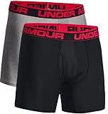 Under Armour Men's Original Series 6-inch Boxerjock Boxer Briefs- 2 Pack Black and Heather Gray, 3X-Large, Grey