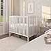 Dream On Me Full-Size 2-in-1 Folding Baby Crib in White, GreenGuard Gold & BSA, Portable, Patented Quick Folding System, Strong Wheels, 2 Adjustable Mattress Heights